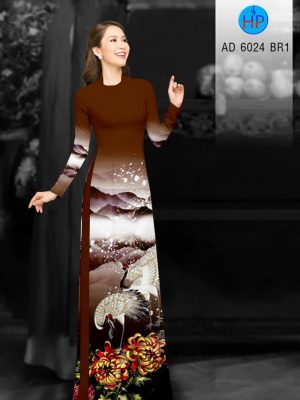 Vải áo dài Sếu và Cúc Đại Đoá thiết kế 2019 AD 6024 26 1577347006 129 Vai ao dai Seu va Cuc Dai Doa thiet ke