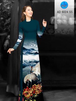Vải áo dài Sếu và Cúc Đại Đoá thiết kế 2019 AD 6024 24 1577347006 727 Vai ao dai Seu va Cuc Dai Doa thiet ke