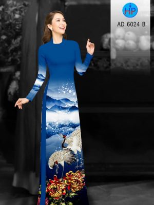 Vải áo dài Sếu và Cúc Đại Đoá thiết kế 2019 AD 6024 23 1577347006 911 Vai ao dai Seu va Cuc Dai Doa thiet ke