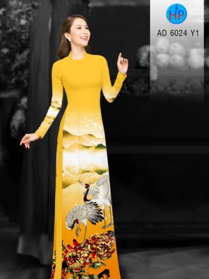 Vải áo dài Sếu và Cúc Đại Đoá thiết kế 2019 AD 6024 31 1577347007 328 Vai ao dai Seu va Cuc Dai Doa thiet ke