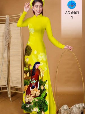 Vải áo dài Cô gái và hoa Sen thiết kế 2019 AD 6403 36 1577693557 260 Vai ao dai Co gai va hoa Sen thiet ke