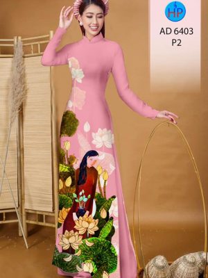 Vải áo dài Cô gái và hoa Sen thiết kế 2019 AD 6403 27 1577693557 385 Vai ao dai Co gai va hoa Sen thiet ke