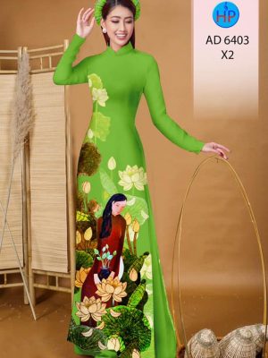 Vải áo dài Cô gái và hoa Sen thiết kế 2019 AD 6403 33 1577693557 627 Vai ao dai Co gai va hoa Sen thiet ke