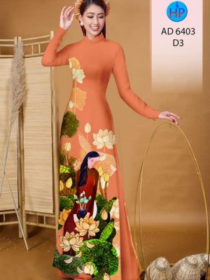 Vải áo dài Cô gái và hoa Sen thiết kế 2019 AD 6403 26 1577693557 86 Vai ao dai Co gai va hoa Sen thiet ke