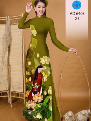 Vải áo dài Cô gái và hoa Sen thiết kế 2019 AD 6403 37 1577693557 902 Vai ao dai Co gai va hoa Sen thiet ke