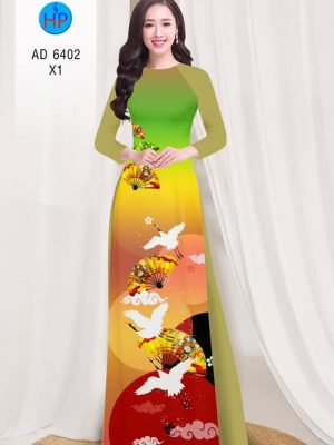 Vải áo dài Hạc và quạt Xuân thiết kế 2019 AD 6402 22 1577695319 154 Vai ao dai Hac va quat Xuan thiet ke 2019