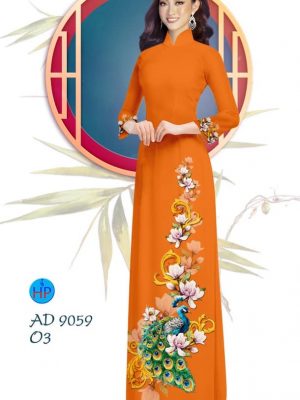 Vải áo dài Công và hoa Đào thiết kế 2019 AD 9059 20 Vai ao dai Cong va hoa Dao thiet ke 2019