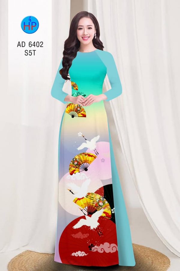 Vai ao dai Hac va quat Xuan thiet ke 2019