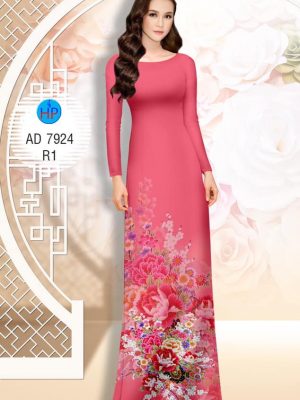 Vải áo dài Hoa Mẫu Đơn mới ra AD 7924 20 Vai ao dai Hoa Mau Don moi ra AD 7924