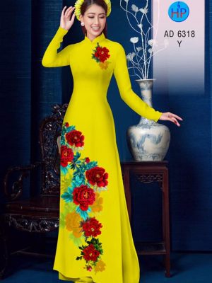 Vải áo dài Hoa Mẫu Đơn thiết kế 2019 AD 6318 20 Vai ao dai Hoa Mau Don thiet ke 2019 AD