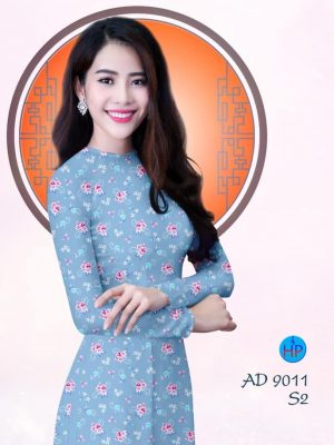 Vải áo dài Hoa đều dễ thương kiểu mới AD 9011 20 Vai ao dai Hoa deu de thuong kieu moi AD