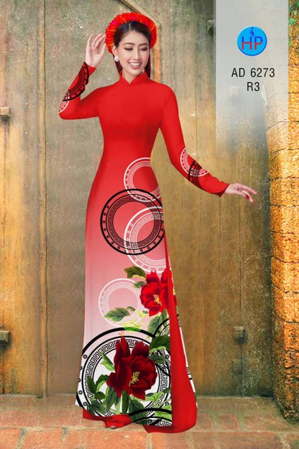 Vai ao dai Hoa in 3D kieu moi AD 6273