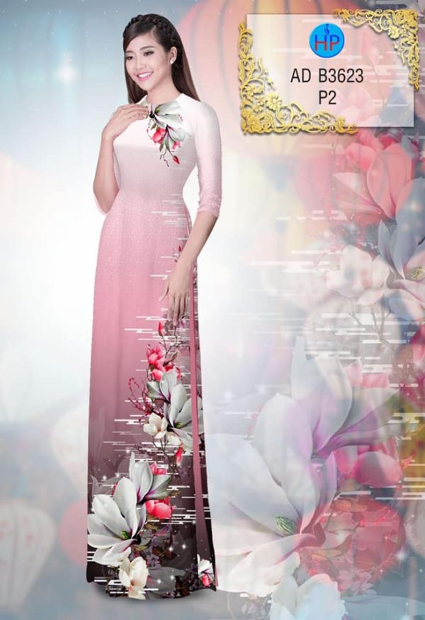 Vai ao dai Hoa in 3D moi ra AD B3623