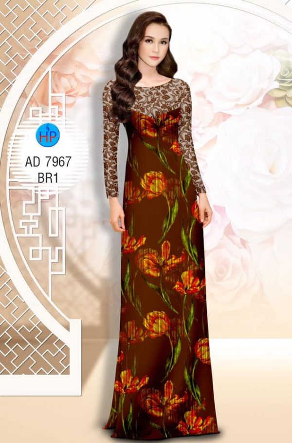 Vai ao dai Hoa tulip kieu moi AD 7967