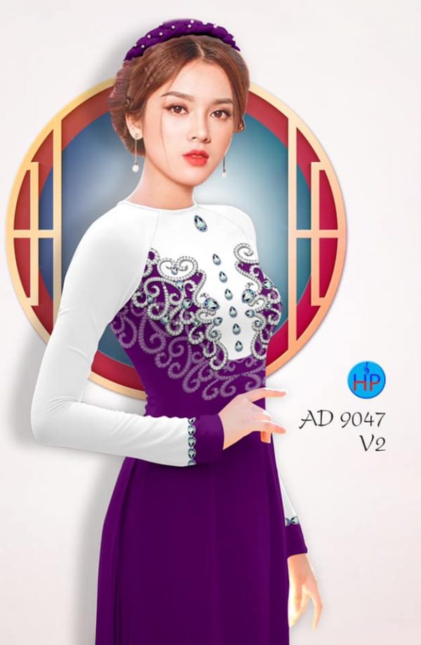 Vai ao dai Hoa van kieu moi AD 9047