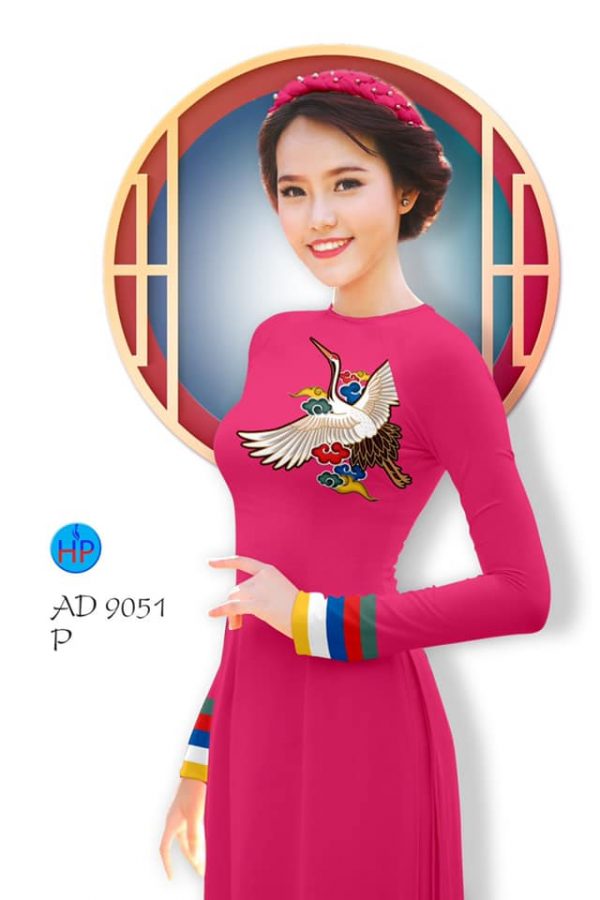 Vai ao dai hoa 3D kieu moi AD 9051