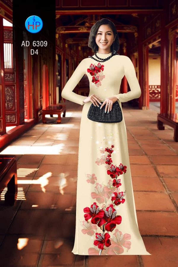 Vai ao dai hoa in 3D thiet ke 2019 AD