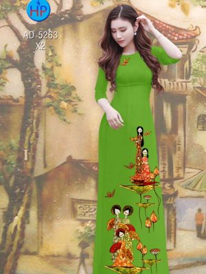 Vải áo dài Sen và các cô gái mới ra AD 5263 21 1577934664 697 Vai ao dai Sen va cac co gai moi ra