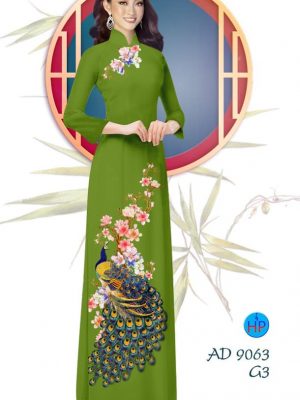 Vải áo dài Công và hoa Đào kiểu mới AD 9063 24 1577934795 602 Vai ao dai Cong va hoa Dao kieu moi AD