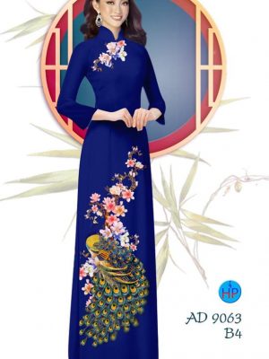 Vải áo dài Công và hoa Đào kiểu mới AD 9063 26 1577934795 862 Vai ao dai Cong va hoa Dao kieu moi AD