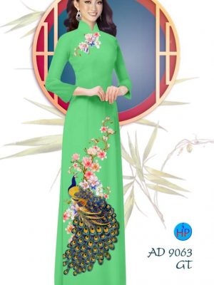 Vải áo dài Công và hoa Đào kiểu mới AD 9063 23 1577934795 95 Vai ao dai Cong va hoa Dao kieu moi AD