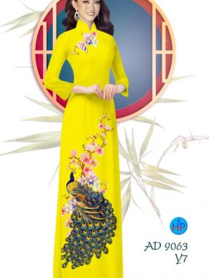 Vải áo dài Công và hoa Đào kiểu mới AD 9063 34 1577934796 172 Vai ao dai Cong va hoa Dao kieu moi AD