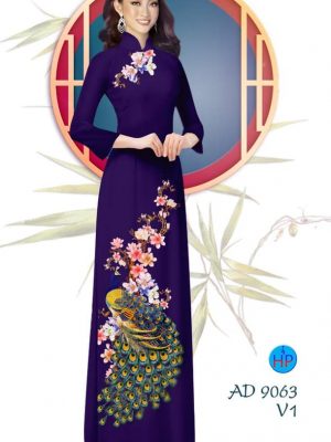 Vải áo dài Công và hoa Đào kiểu mới AD 9063 35 1577934796 318 Vai ao dai Cong va hoa Dao kieu moi AD