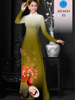 Vải áo dài Sen và nón lá mới ra AD 6434 23 1578293940 164 Vai ao dai Sen va non la moi ra AD