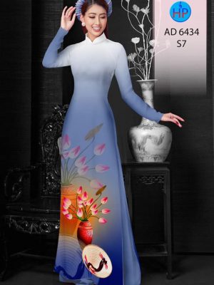 Vải áo dài Sen và nón lá mới ra AD 6434 22 1578293940 412 Vai ao dai Sen va non la moi ra AD
