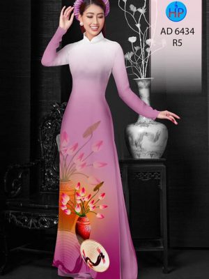 Vải áo dài Sen và nón lá mới ra AD 6434 26 1578293941 915 Vai ao dai Sen va non la moi ra AD