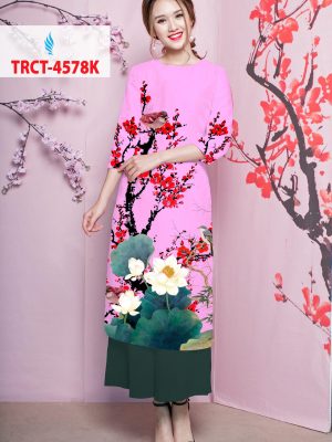 Vải áo dài cách tân hoa đào mới ra AD TRCT 4578 26 1578294765 955 Vai ao dai cach tan hoa dao moi ra AD