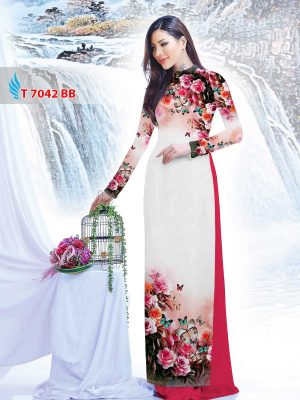 Vải áo dài hoa 3D kiểu mới AD T7042 16 1578297670 609 Vai ao dai hoa 3D kieu moi AD T7042
