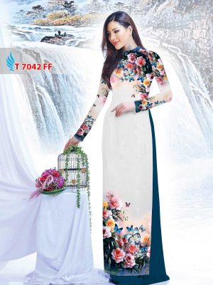 Vải áo dài hoa 3D kiểu mới AD T7042 11 1578297670 718 Vai ao dai hoa 3D kieu moi AD T7042