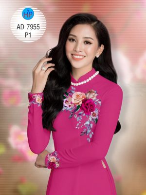 Vải áo dài hoa hồng trên ngực kiểu mới AD 7955 30 1580442636 354 Vai ao dai hoa hong tren nguc kieu moi AD