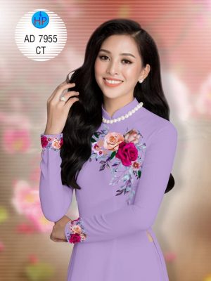 Vải áo dài hoa hồng trên ngực kiểu mới AD 7955 35 1580442636 626 Vai ao dai hoa hong tren nguc kieu moi AD