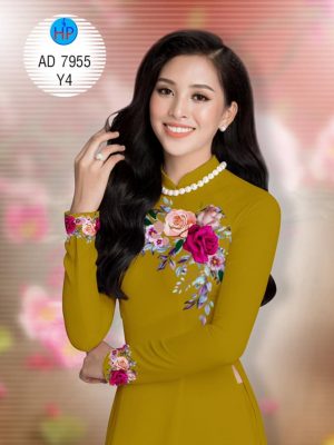Vải áo dài hoa hồng trên ngực kiểu mới AD 7955 24 1580442636 841 Vai ao dai hoa hong tren nguc kieu moi AD