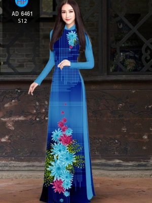 Vải áo dài hoa cúc xanh kiểu mới AD 6461 26 1580443125 44 Vai ao dai hoa cuc xanh kieu moi AD 6461