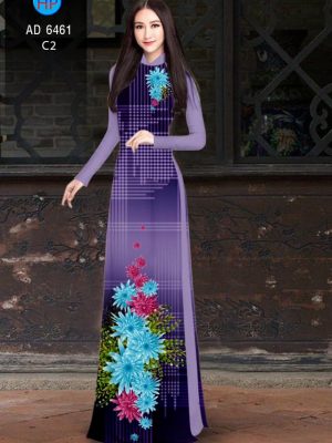 Vải áo dài hoa cúc xanh kiểu mới AD 6461 36 1580443126 246 Vai ao dai hoa cuc xanh kieu moi AD 6461