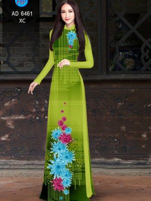 Vải áo dài hoa cúc xanh kiểu mới AD 6461 34 1580443126 799 Vai ao dai hoa cuc xanh kieu moi AD 6461