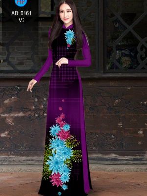 Vải áo dài hoa cúc xanh kiểu mới AD 6461 32 1580443126 848 Vai ao dai hoa cuc xanh kieu moi AD 6461