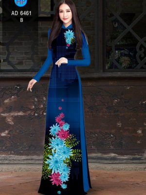 Vải áo dài hoa cúc xanh kiểu mới AD 6461 35 1580443126 988 Vai ao dai hoa cuc xanh kieu moi AD 6461