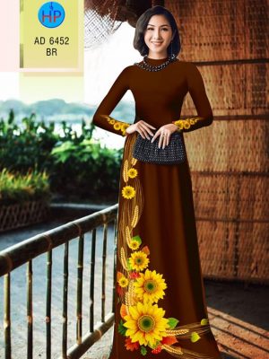Vải áo dài hoa hướng dương kiểu mới AD 6452 24 1580446883 375 Vai ao dai hoa huong duong kieu moi AD 6452
