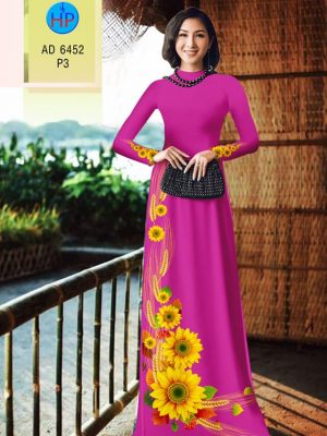Vải áo dài hoa hướng dương kiểu mới AD 6452 30 1580446884 901 Vai ao dai hoa huong duong kieu moi AD 6452