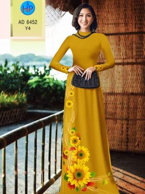 Vải áo dài hoa hướng dương kiểu mới AD 6452 37 1580446885 156 Vai ao dai hoa huong duong kieu moi AD 6452