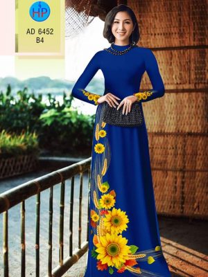 Vải áo dài hoa hướng dương kiểu mới AD 6452 35 1580446885 75 Vai ao dai hoa huong duong kieu moi AD 6452