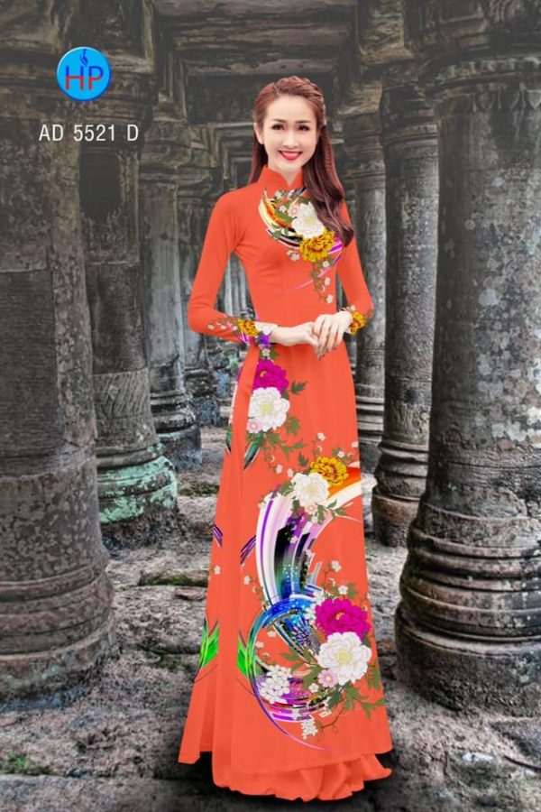 Vai ao dai Hoa in 3D moi ra AD 5521