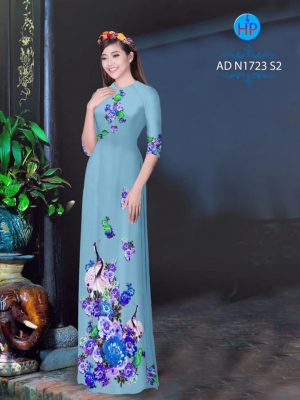 Vải áo dài Hạc và hoa Mẫu Đơn thiết kế 2020 AD N1723 31 1580544058 100 Vai ao dai Hac va hoa Mau Don thiet ke