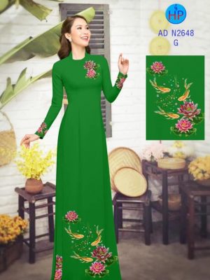 Vải áo dài Cá chép và hoa sen kiểu mới AD N2648 25 1580545193 145 Vai ao dai Ca chep va hoa sen kieu moi