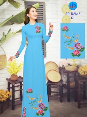 Vải áo dài Cá chép và hoa sen kiểu mới AD N2648 22 1580545193 79 Vai ao dai Ca chep va hoa sen kieu moi