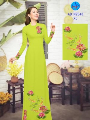 Vải áo dài Cá chép và hoa sen kiểu mới AD N2648 32 1580545194 851 Vai ao dai Ca chep va hoa sen kieu moi